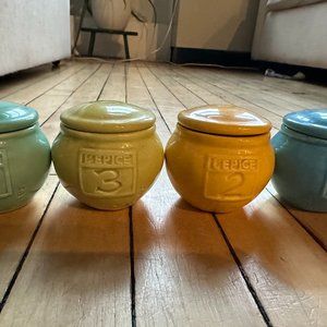 ANTHROPOLOGIE French L'Epice Ceramic Spice Jars : Numbers 1 to 3